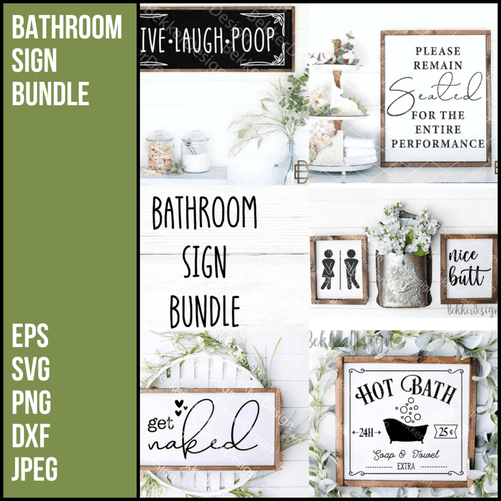Bathroom Sign Bundle SVG | MasterBundles