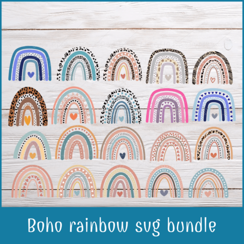 Boho rainbow svg bundle.