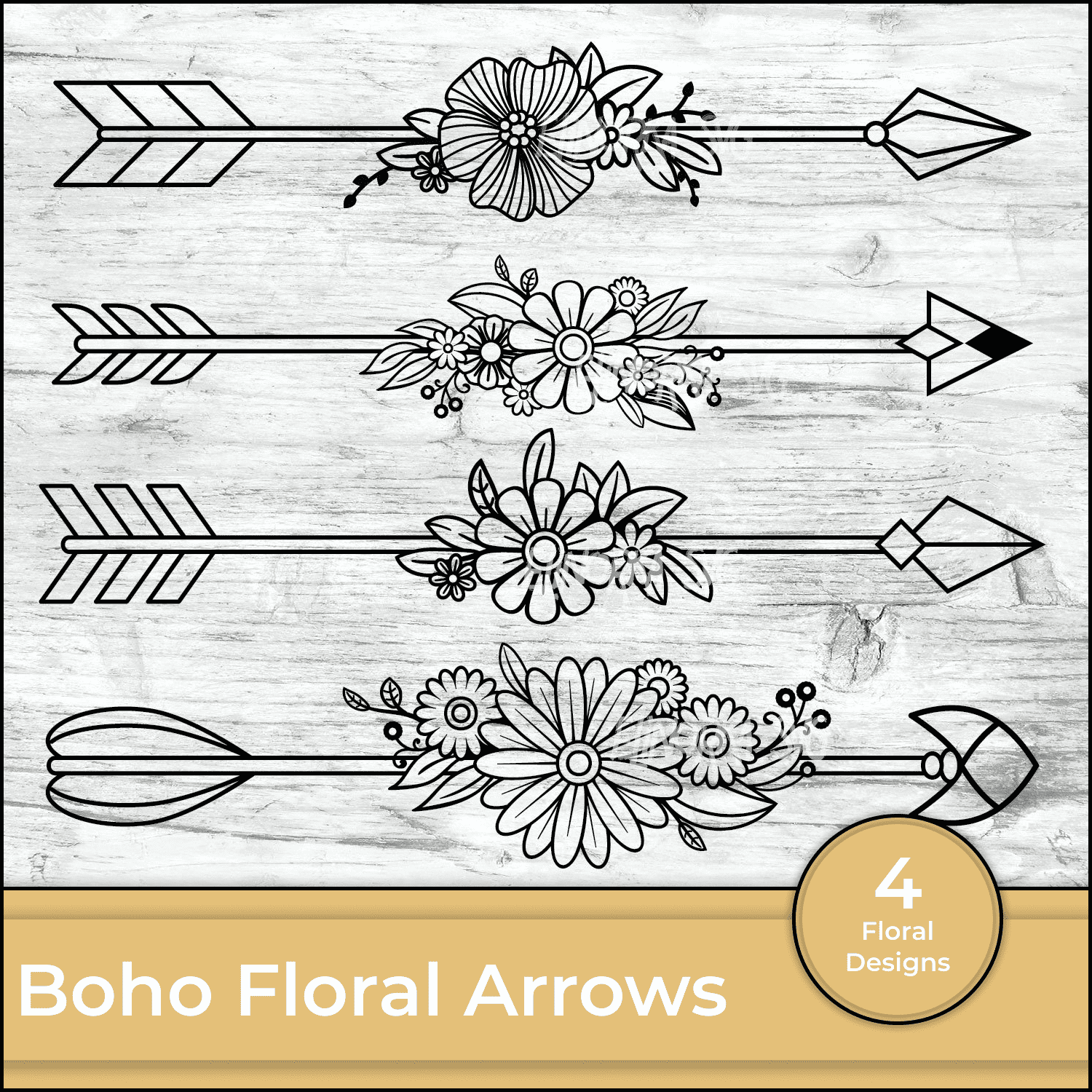 Boho SVG | Floral Arrows SVG.