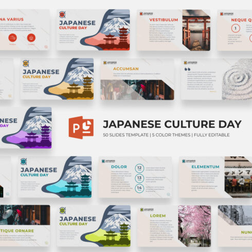 Culture Japan Powerpoint template main cover.