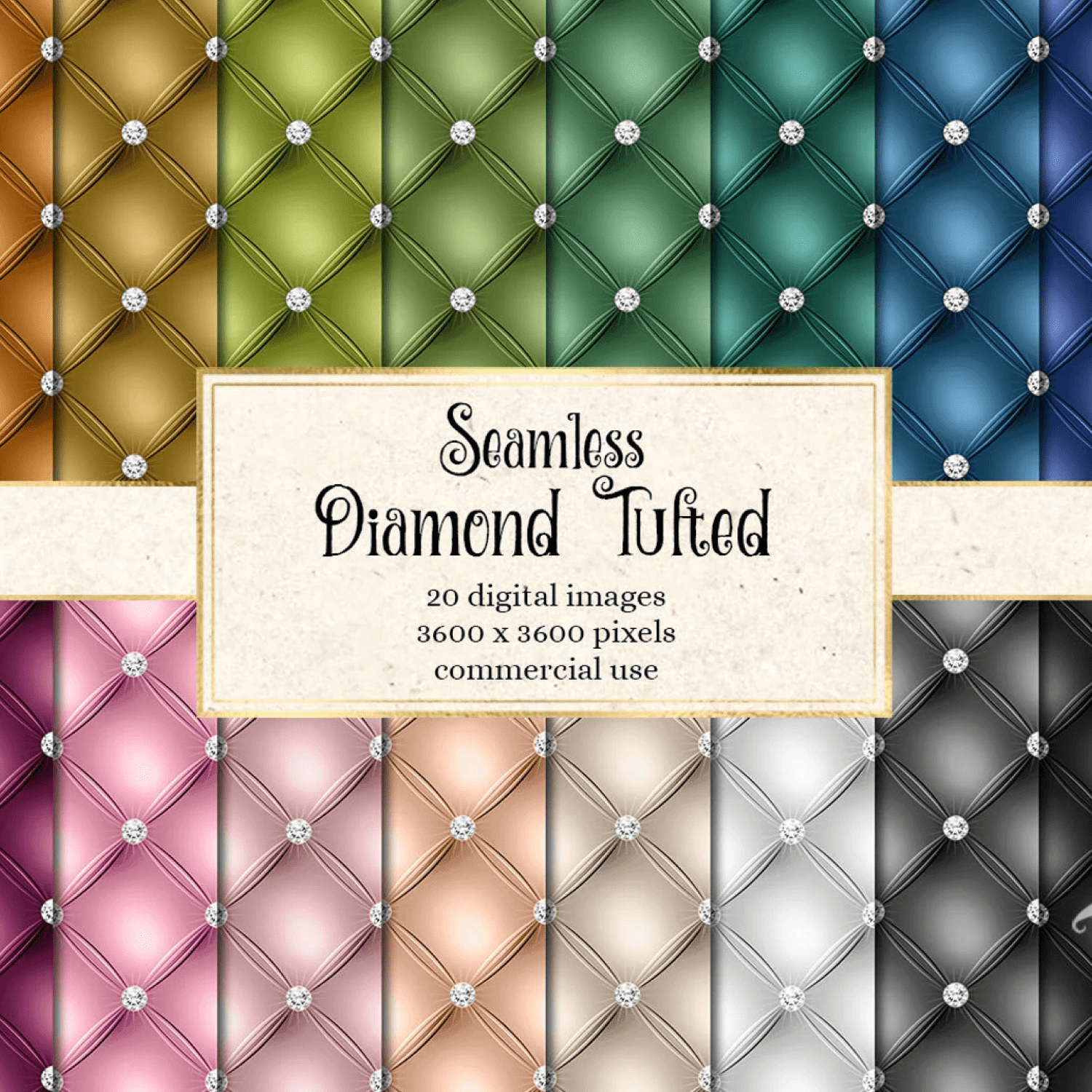 Diamond Tufted Digital Paper - Luxury Quilted backgrounds.