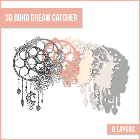 Dream Catcher SVG 3d Layered | Boho Dreamer SVG Cut File.