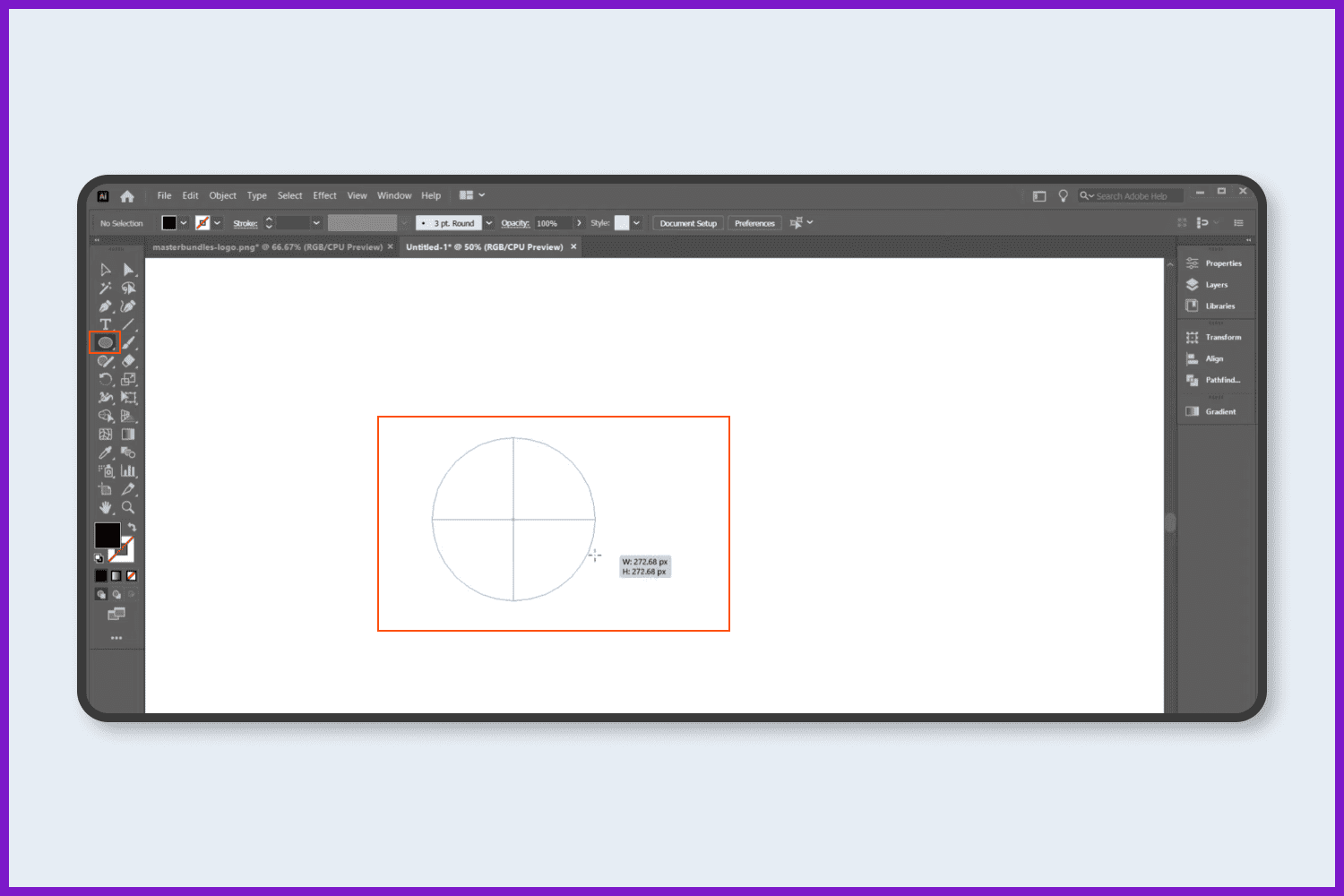 Take the Ellipse tool and draw a circle.