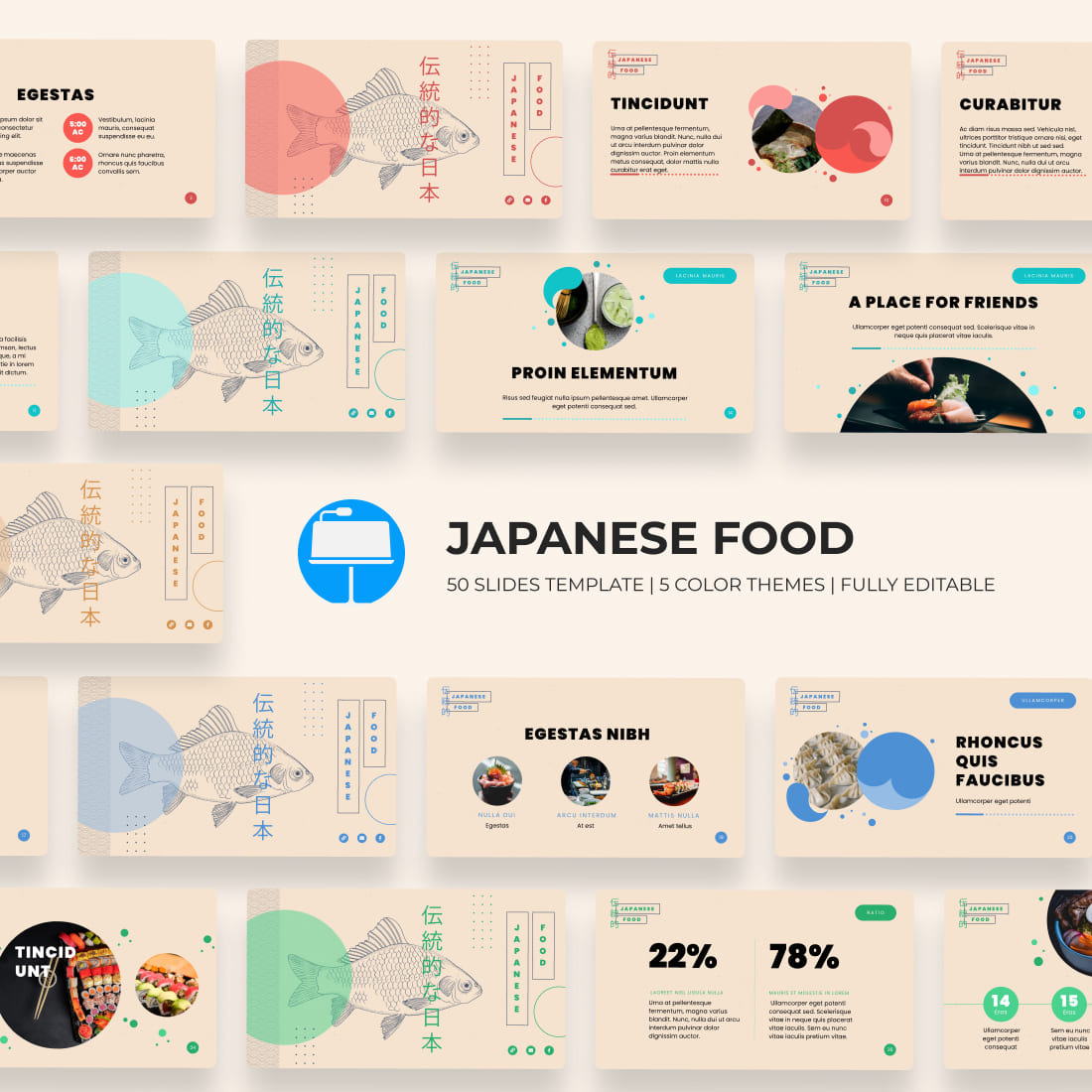 Japan Food Year Keynote template main cover.