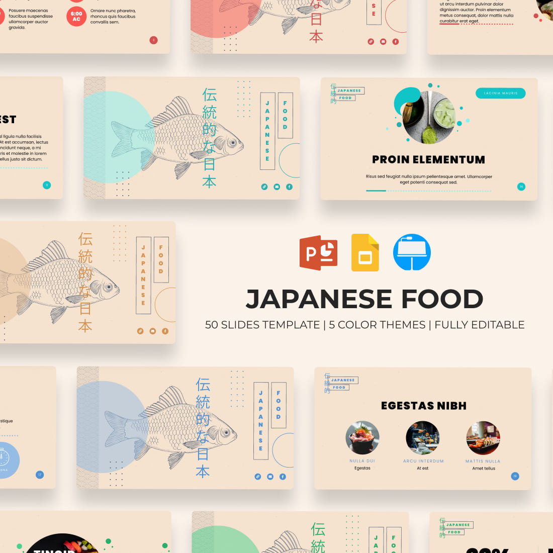 Japan Food Presentation Template main cover.