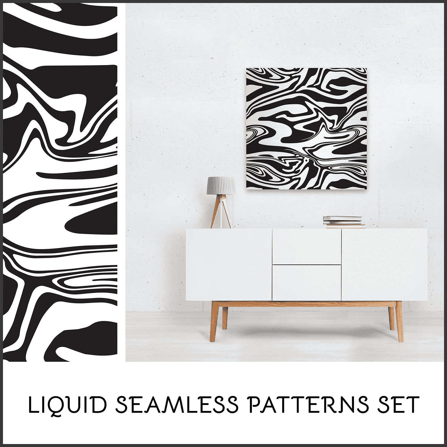 Liquid Seamless Patterns Set.