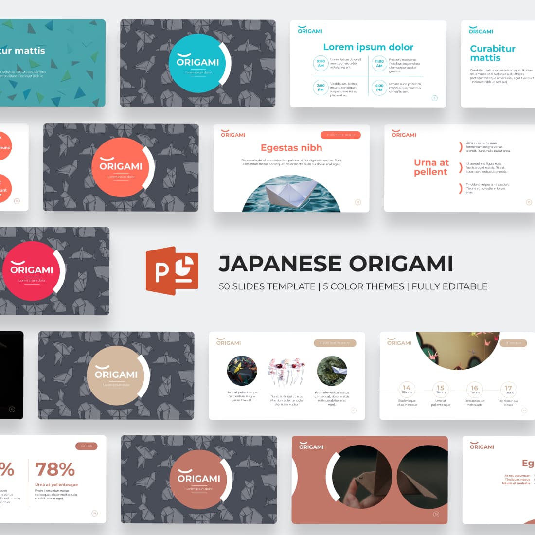 Origami Powerpoint Template main cover.