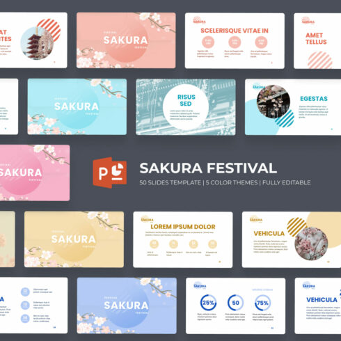 sakura Powerpoint template main cover.
