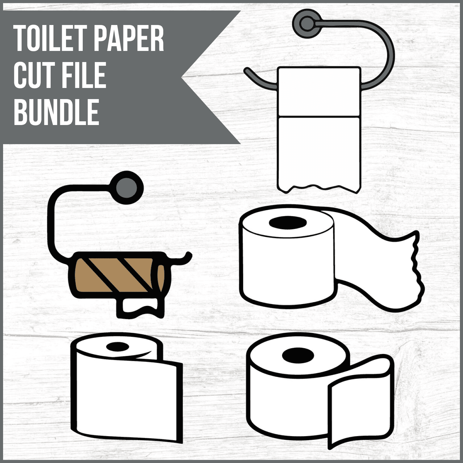 Toilet Paper Cut File Bundle for Silhouette and Cricut.