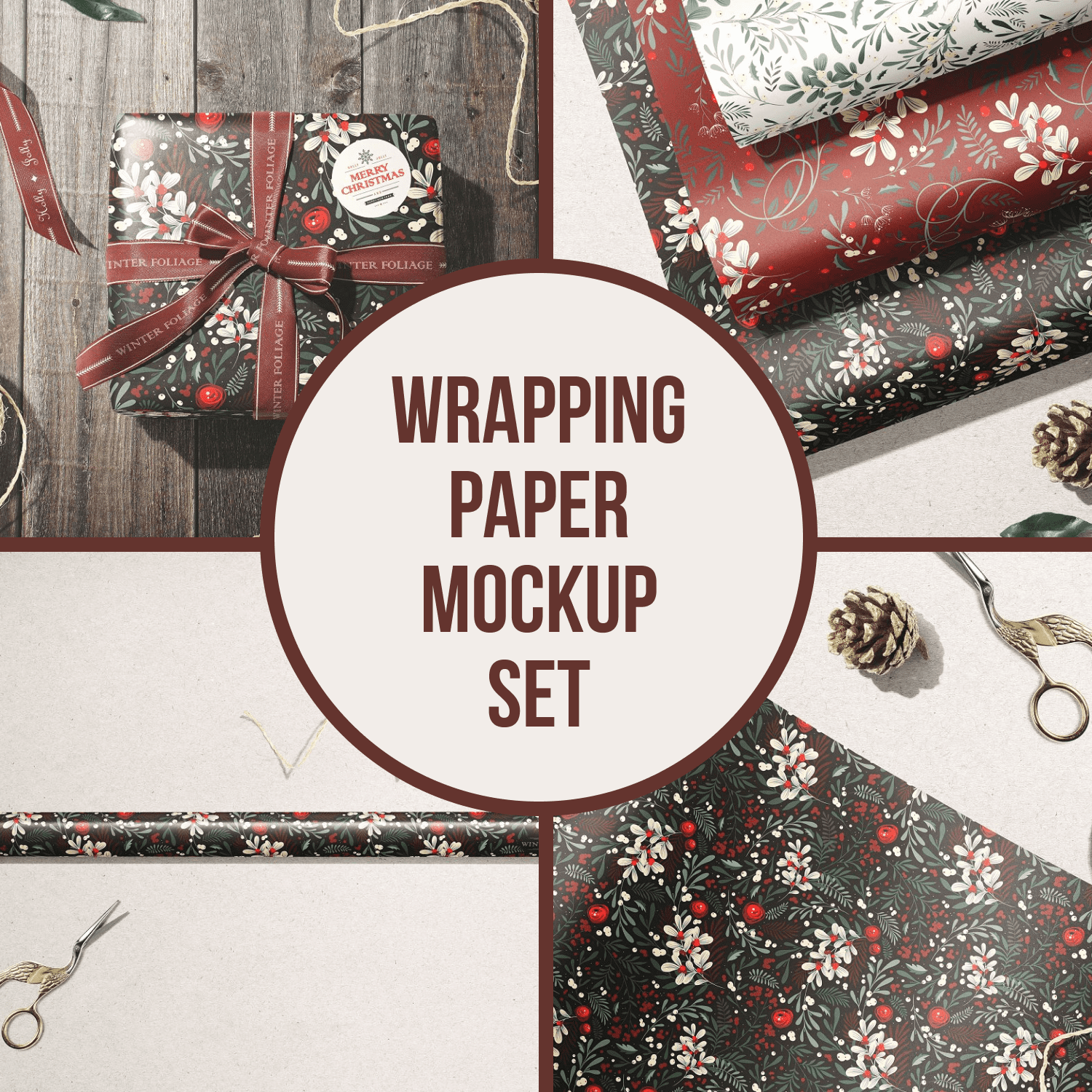 Wrapping Paper Mockup Set main cover.