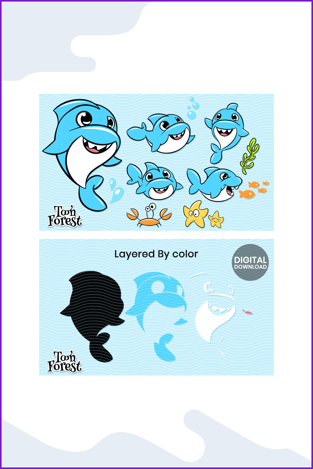 Cartoon Baby Shark SVG.