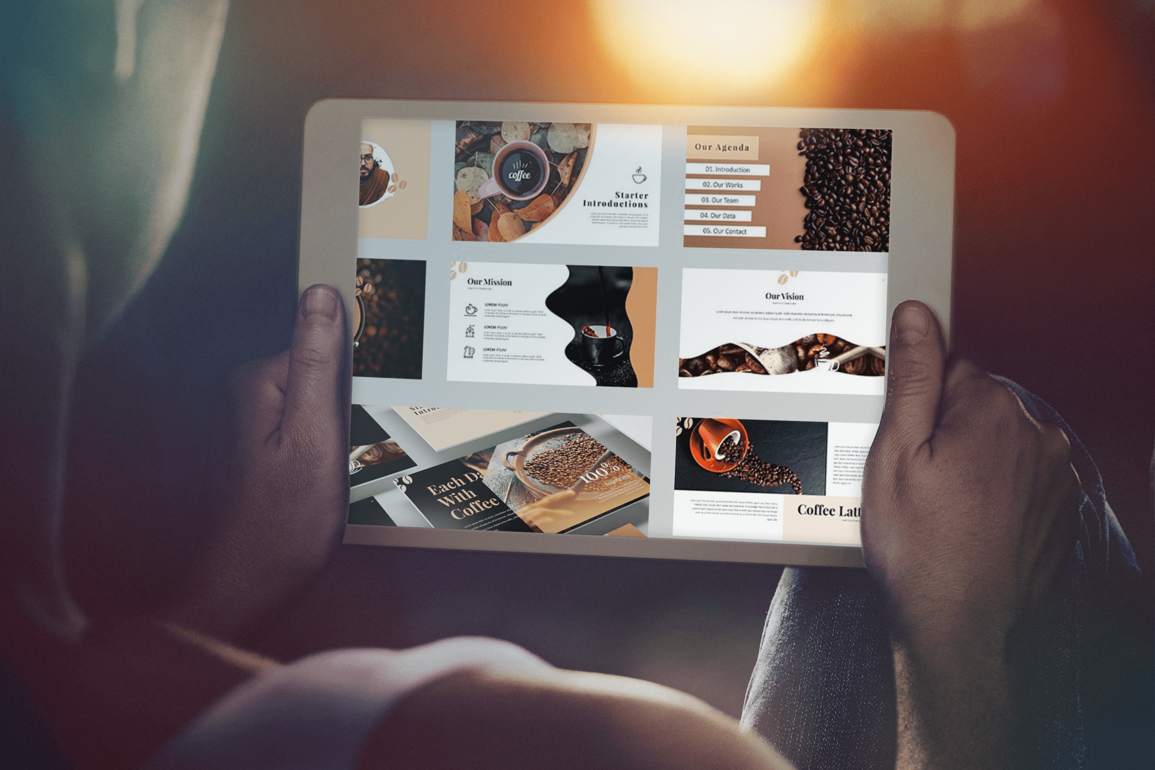 Coffee Keynote Templates - tablet.