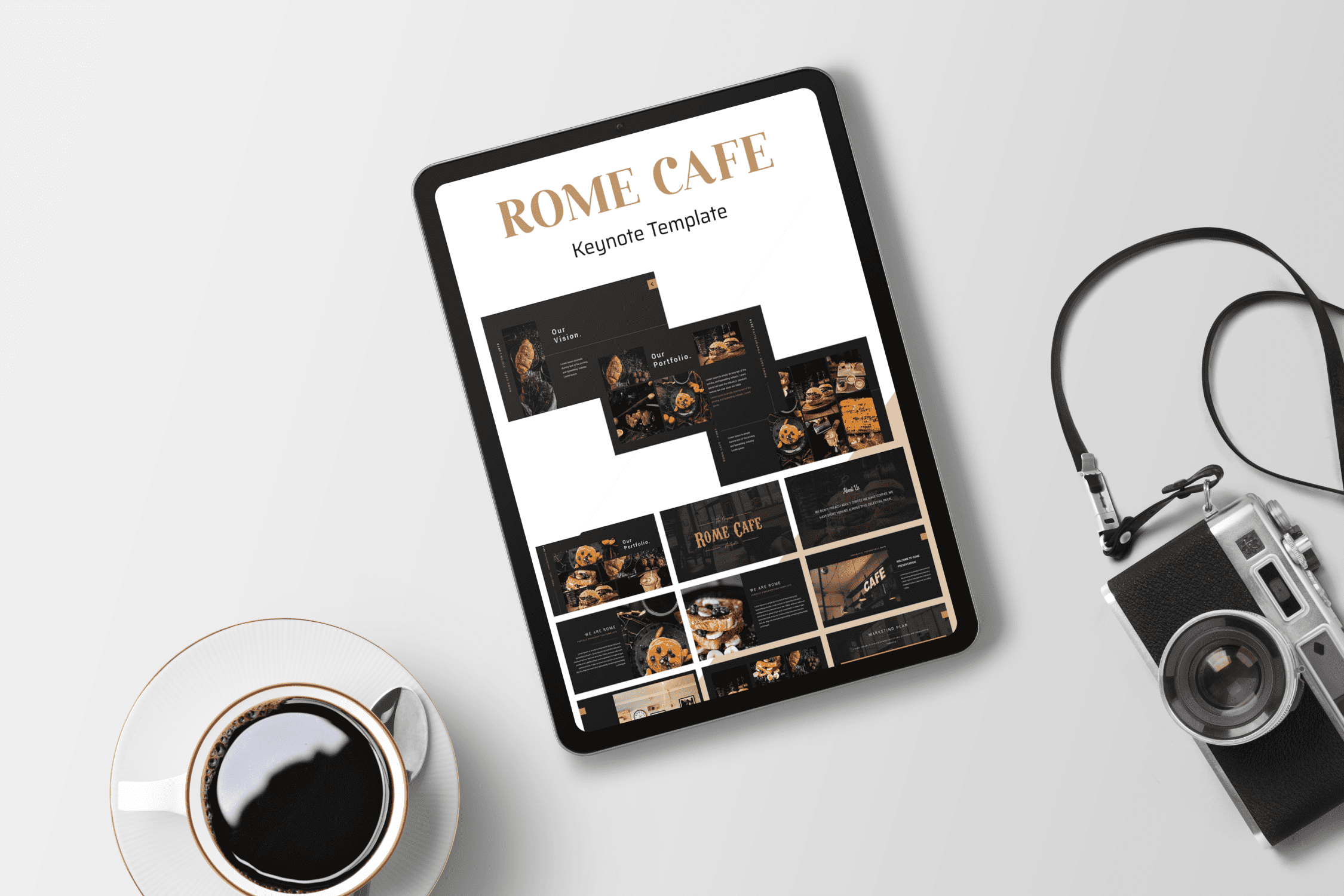 Rome Cafe - Keynote Template - tablet.