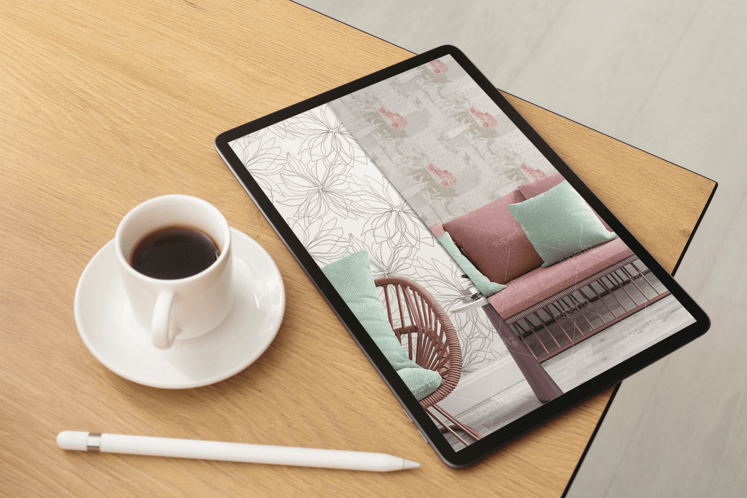 Tablet option of the Wallpaper Mockup Bundle SM21.