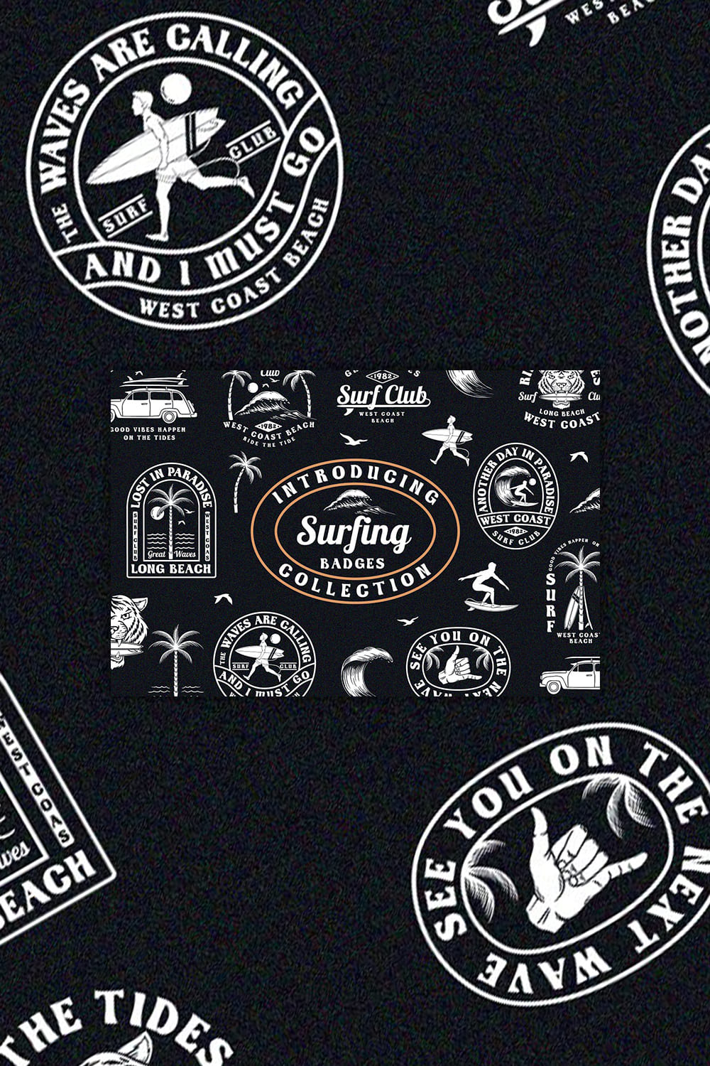 Surfing Badges Collection.