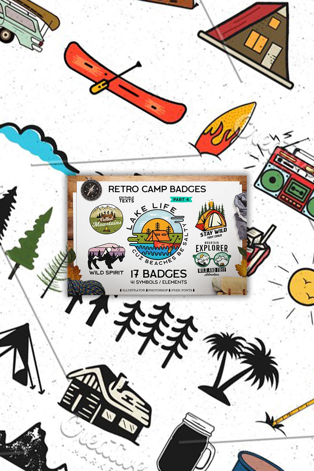 Retro Camp Badges Logos. Part 4.