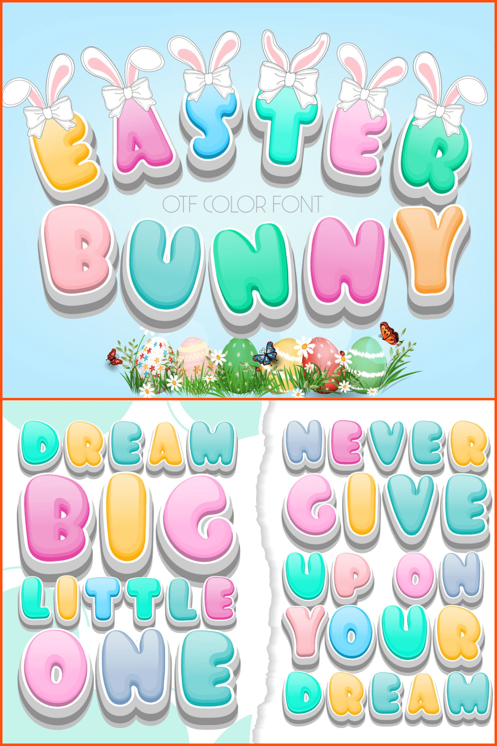 Easter font, Baby cute font.