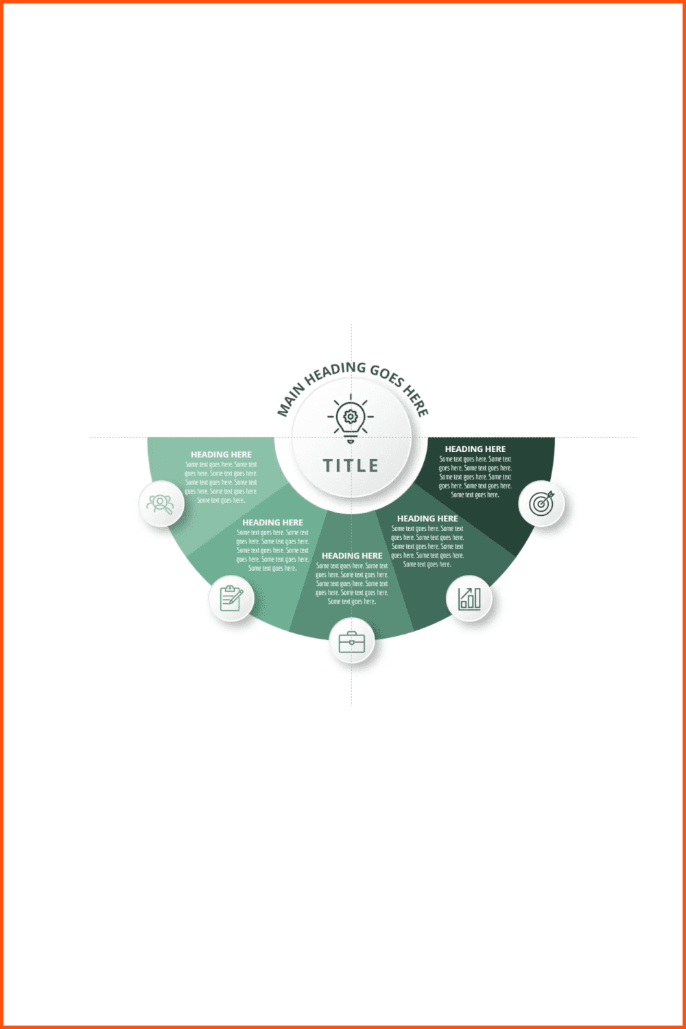 copy our circles, reduce them, and place them roughly at the end of each section.