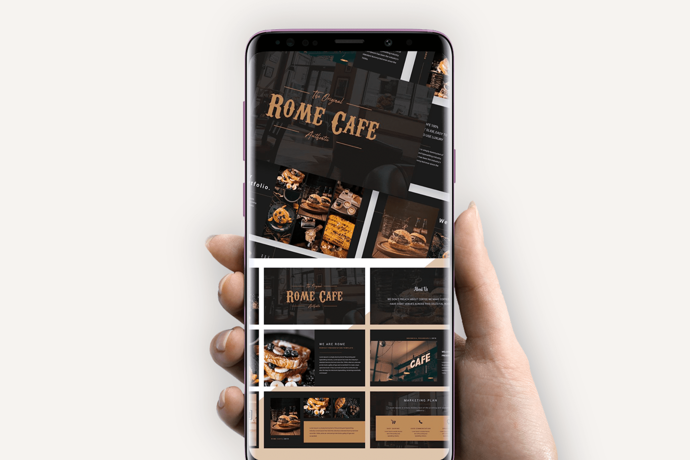 Rome Cafe - Keynote Template - mobile.