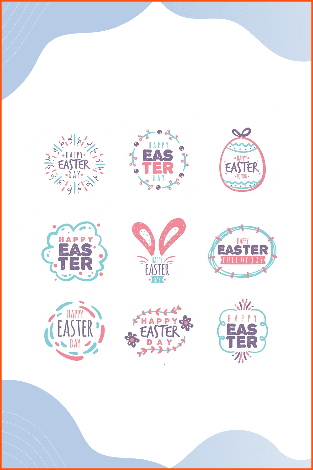 Easter day badge collection.