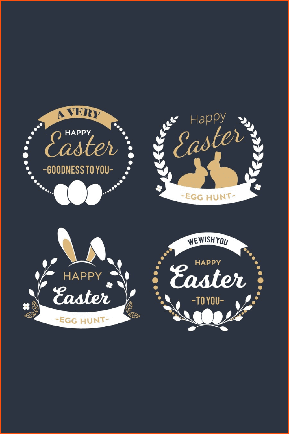 Elegant Easter badge collection.