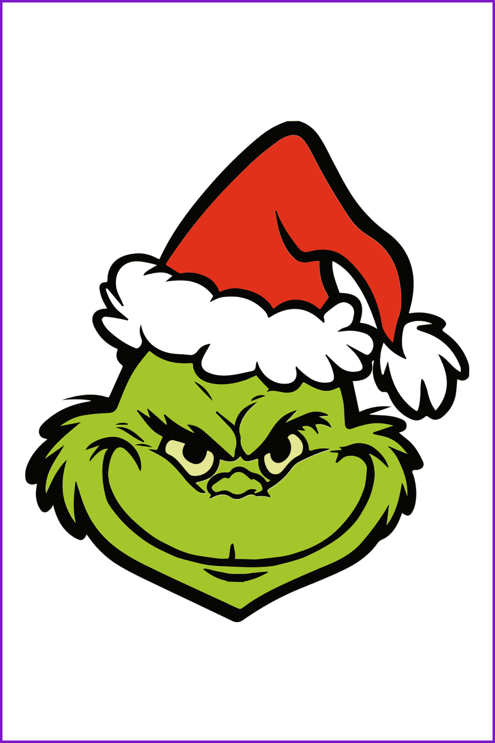 Grinch face Christmas character.