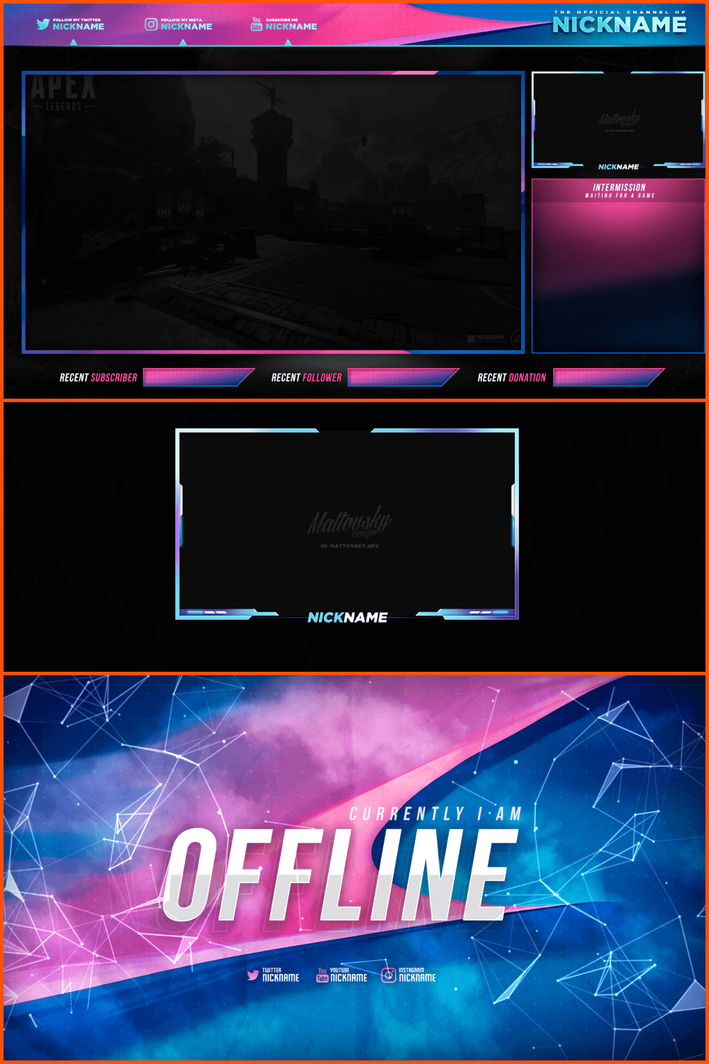 Free and customizable Twitch overlay templates