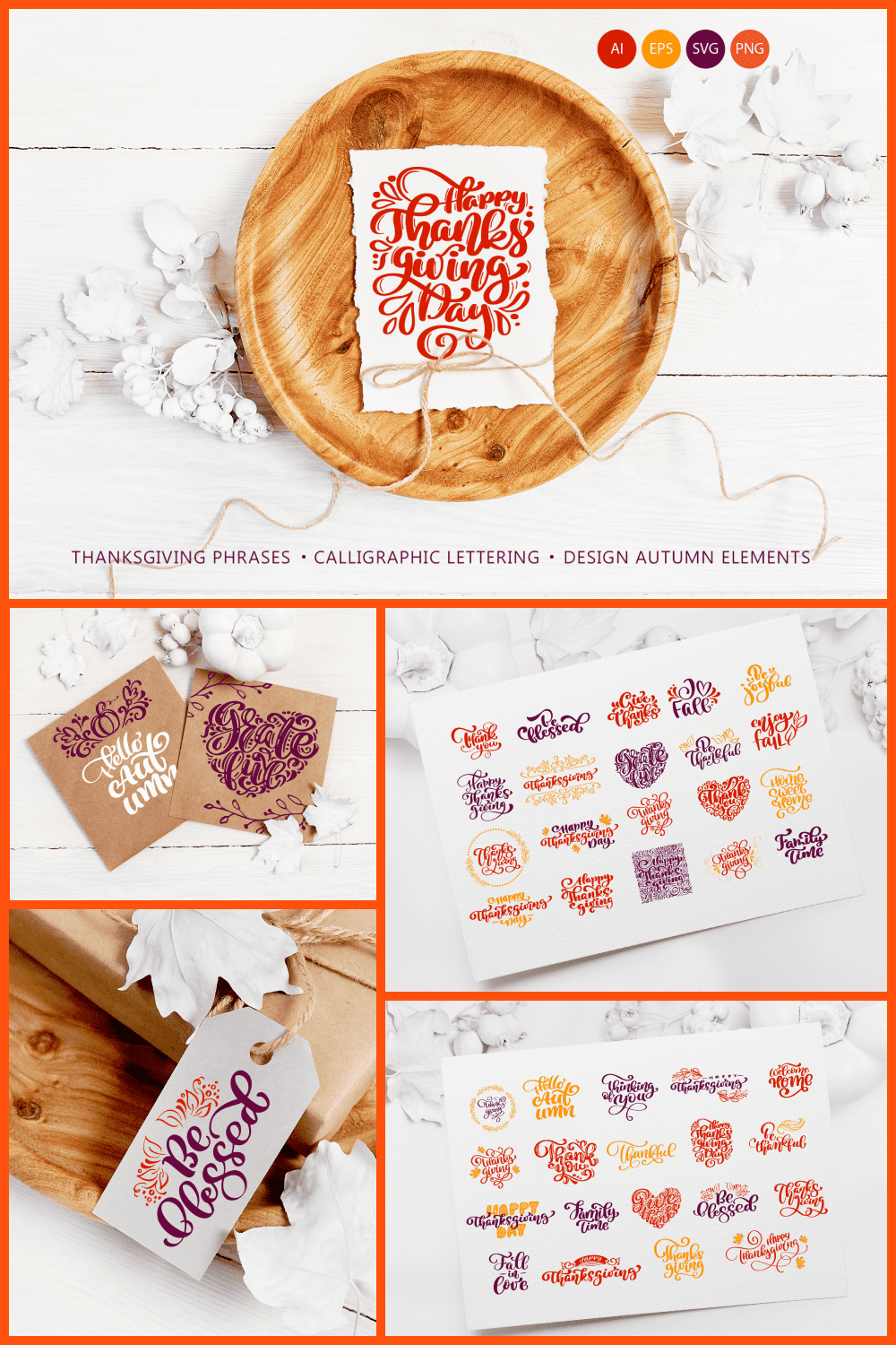 Thanksgiving Clipart Bundle: Happy Thanksgiving Vector Pack.