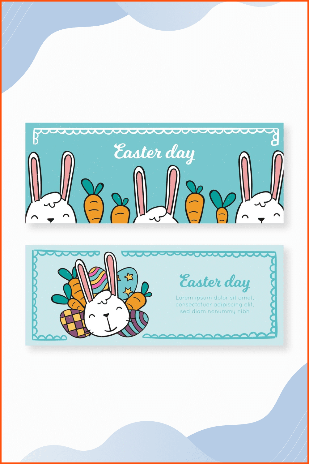 Cartoon Rabbit Easter Banner.