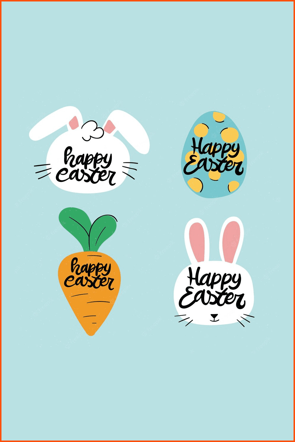 Hand drawn Easter label collection.
