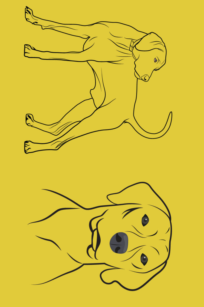 2 Dog Line art logo - MasterBundles