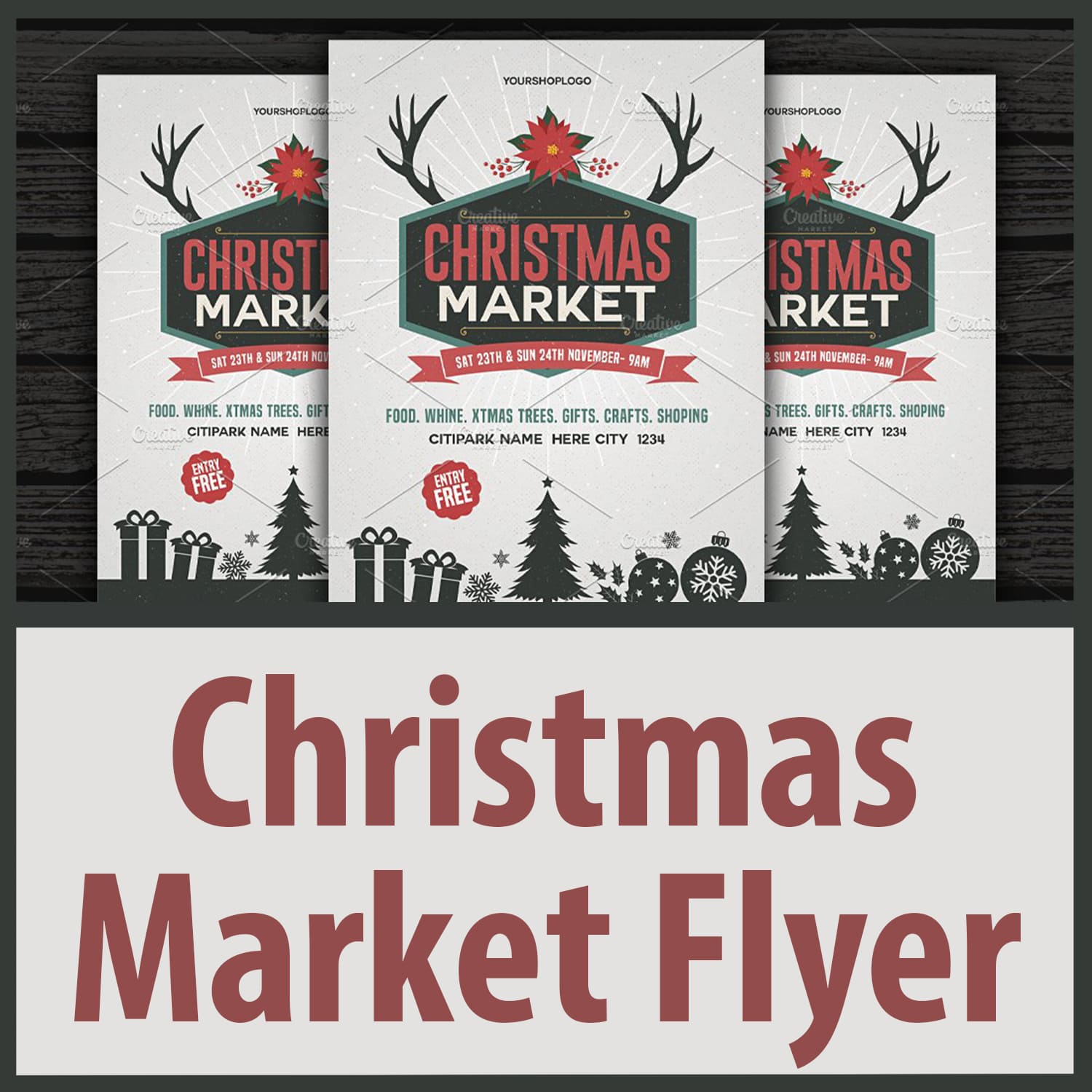 Christmas Market Flyer main cover.