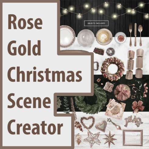 Rose Gold Christmas Scene Creator.
