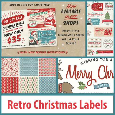 Retro Christmas Labels vol.2.