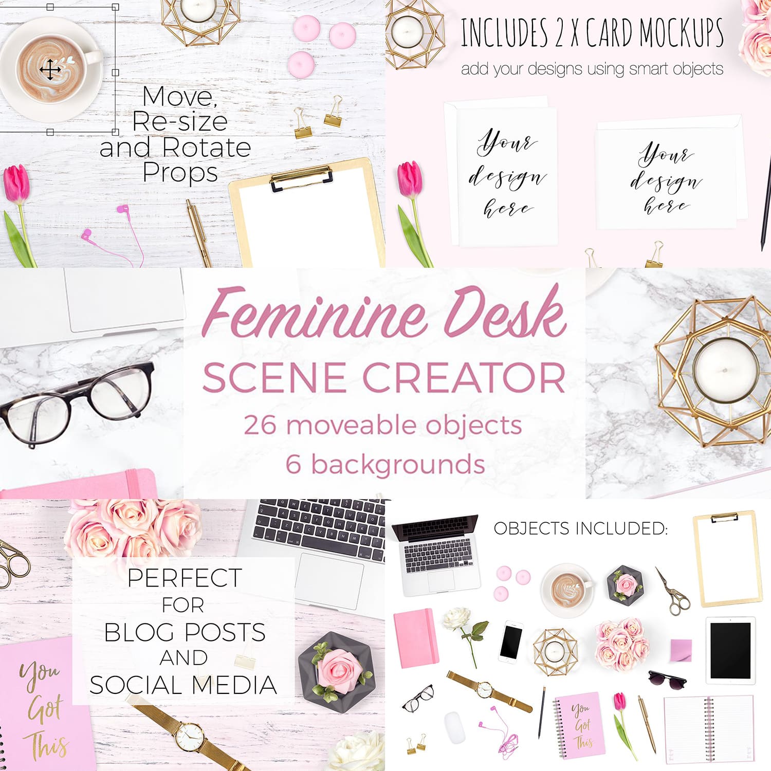 Feminine Desk Scene Creator cover.