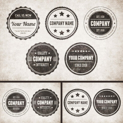 Vintage Circular Badges Vector Pack – MasterBundles