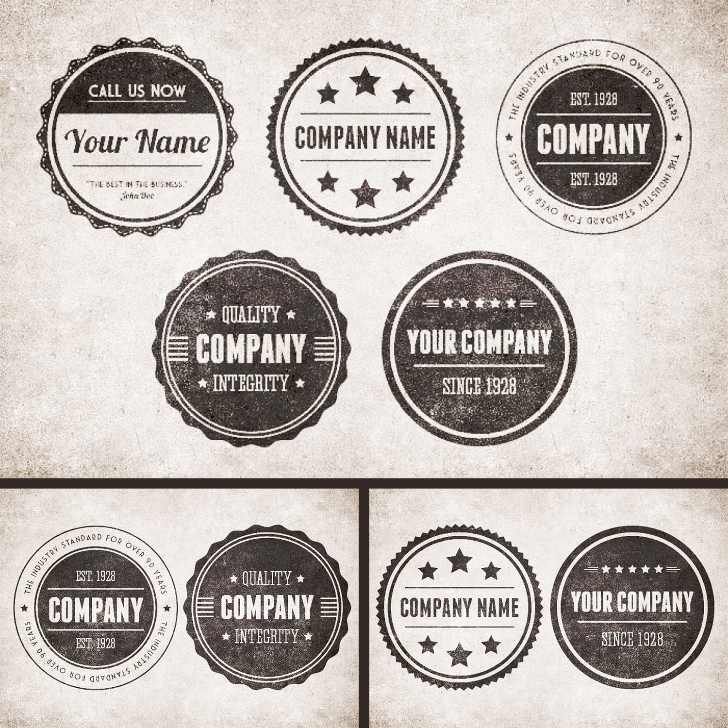 Vintage Circular Badges Vector Pack cover image.