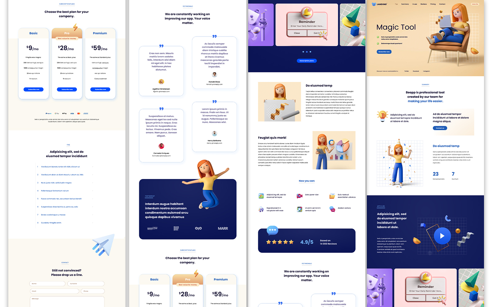 3D Landing Page Design UI Kit Figma