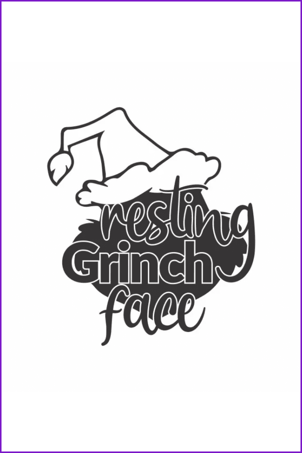 Free Resting Grinch Face SVG Cut File.