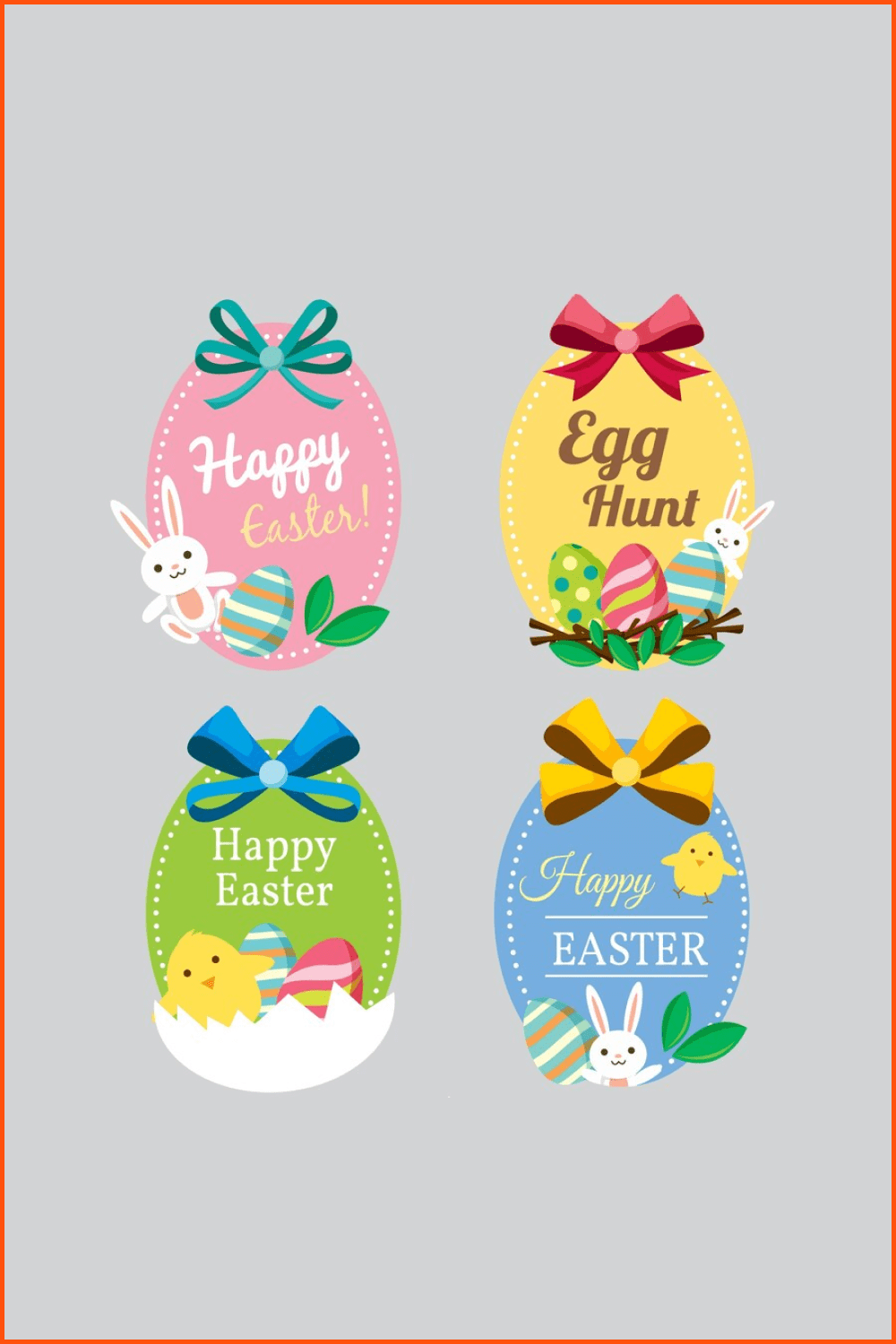 Stickers with happy Easter bows.