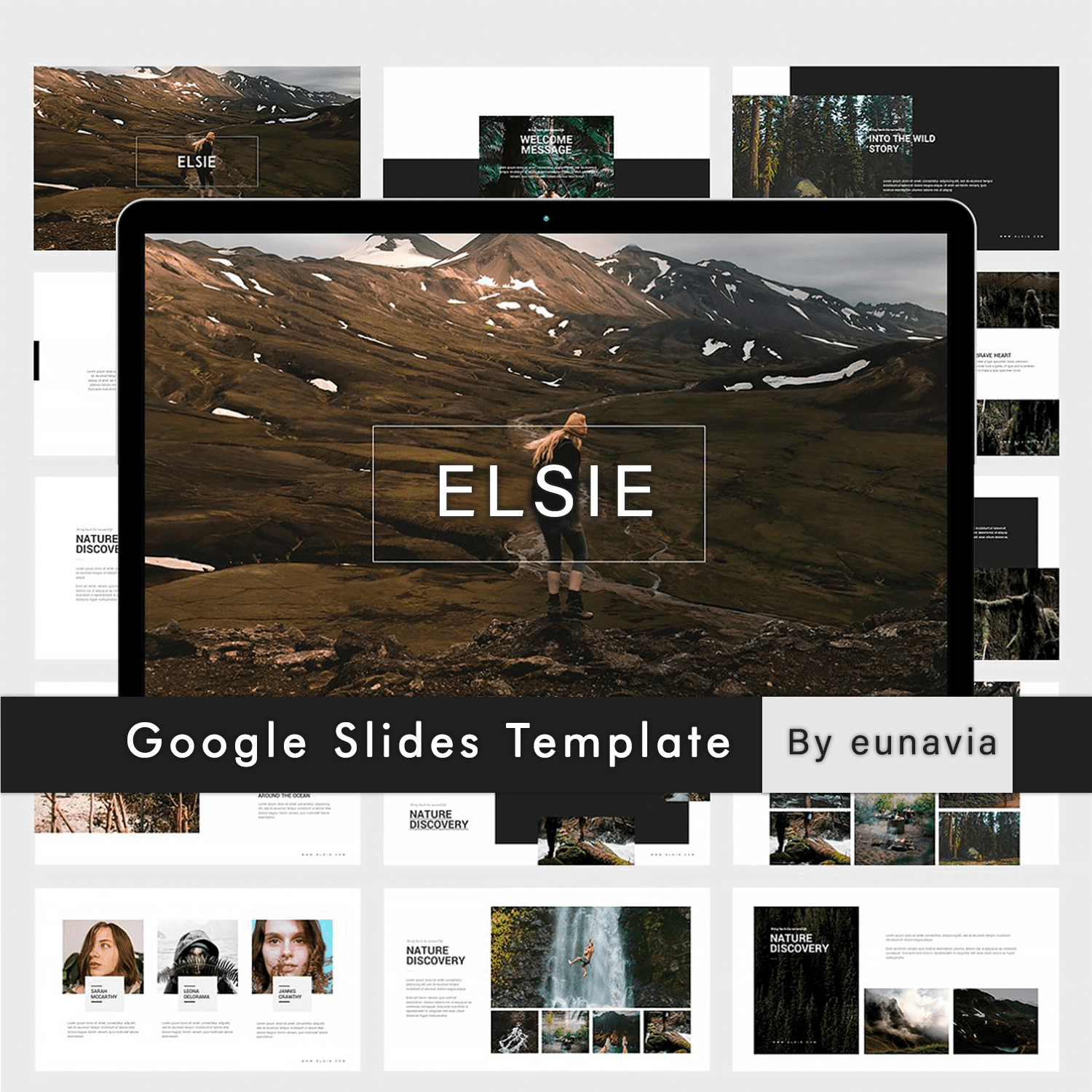 Various Slides of Elsie Google Slides Template.