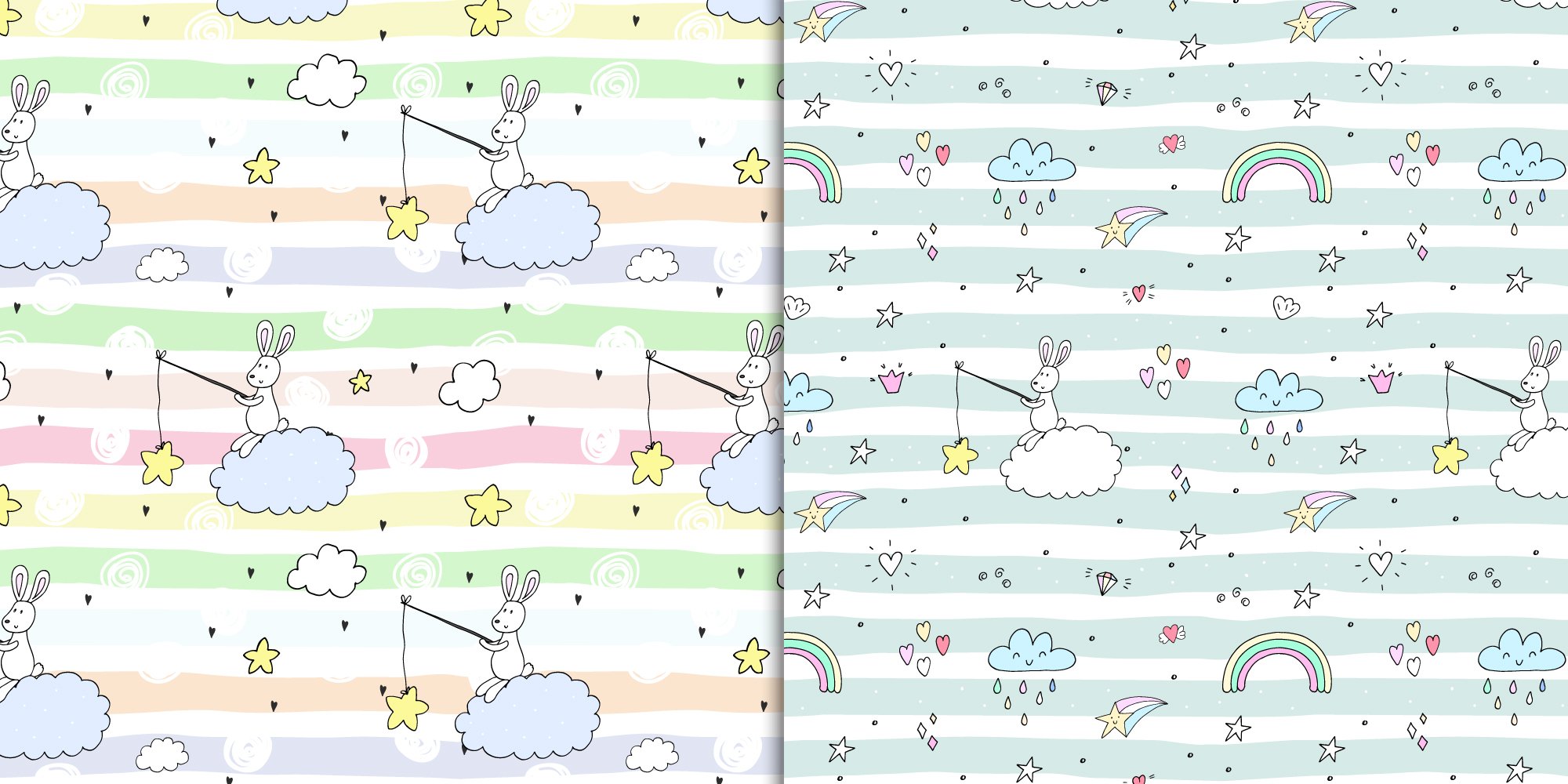 Cute rabbits patterns colection!.