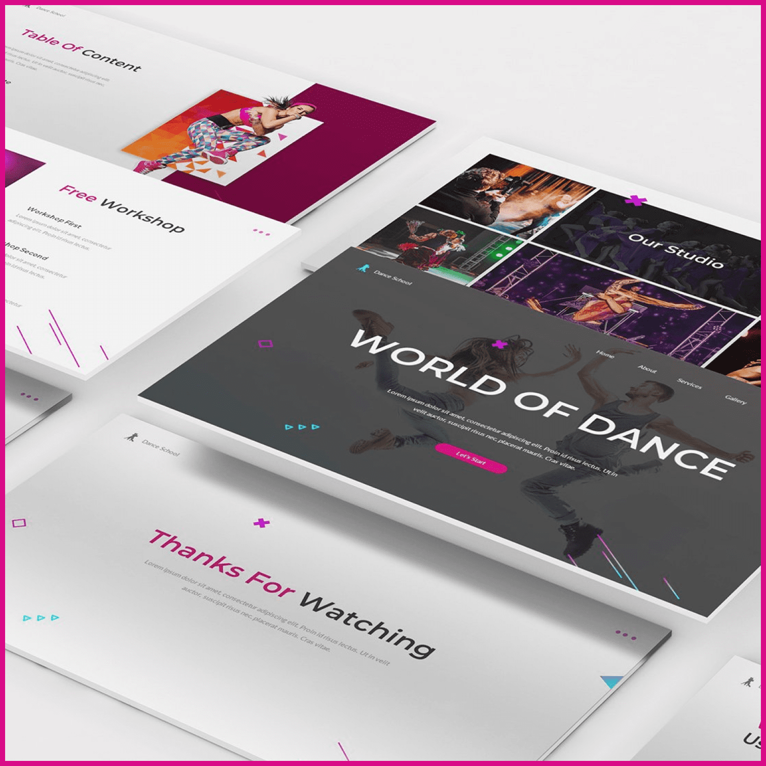 Dance Google Slides Template cover.