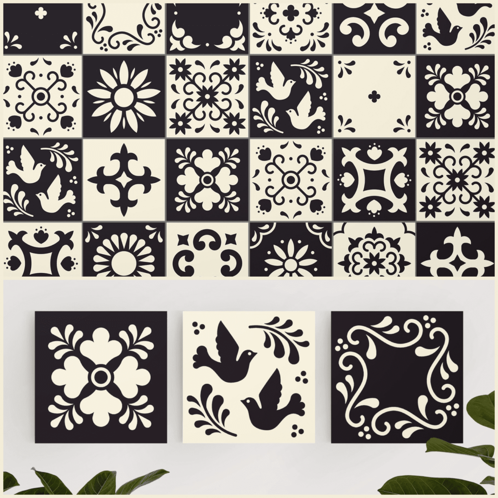 Mexican Talavera Tiles Patterns Set MasterBundles