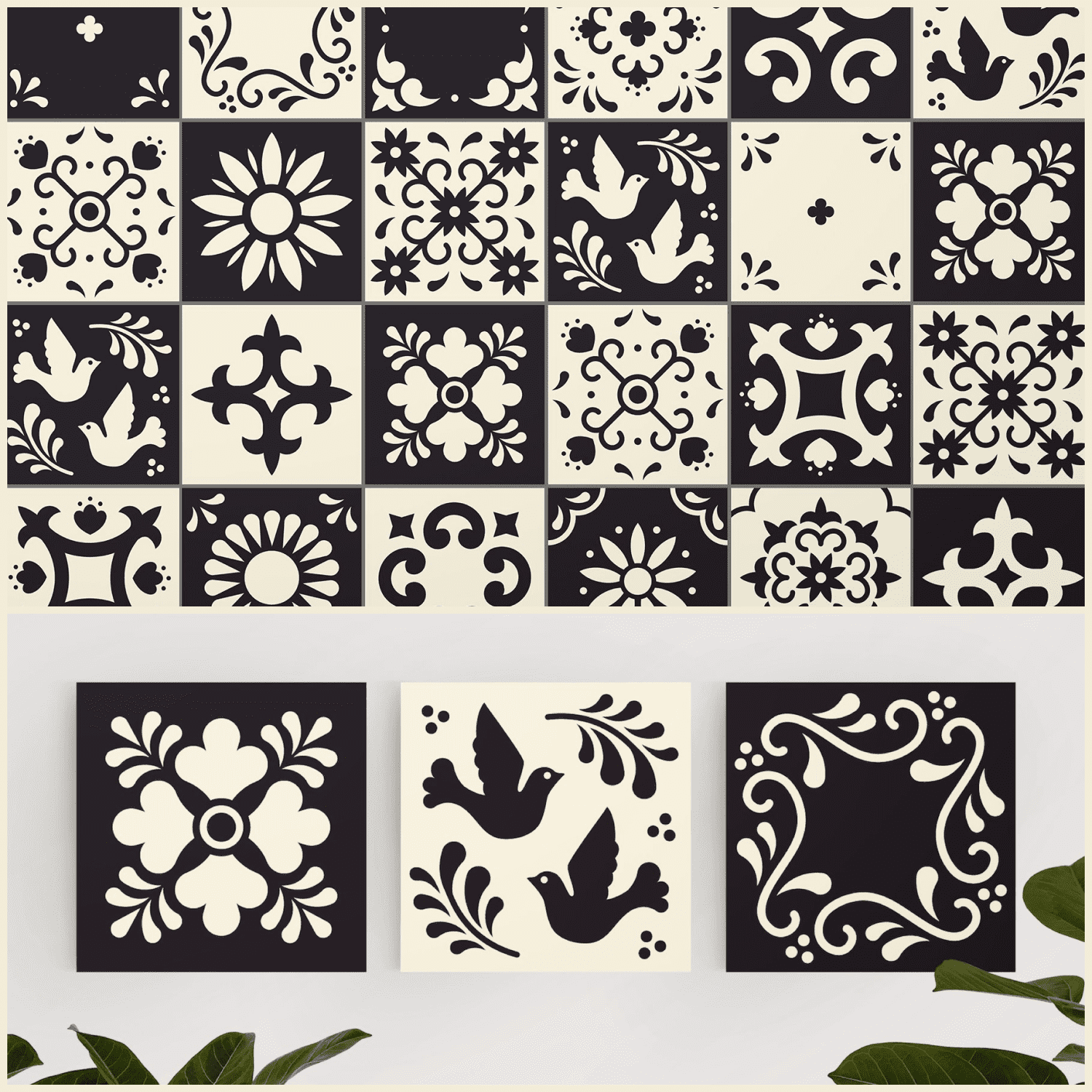 Mexican Talavera Tiles Patterns Set cover.