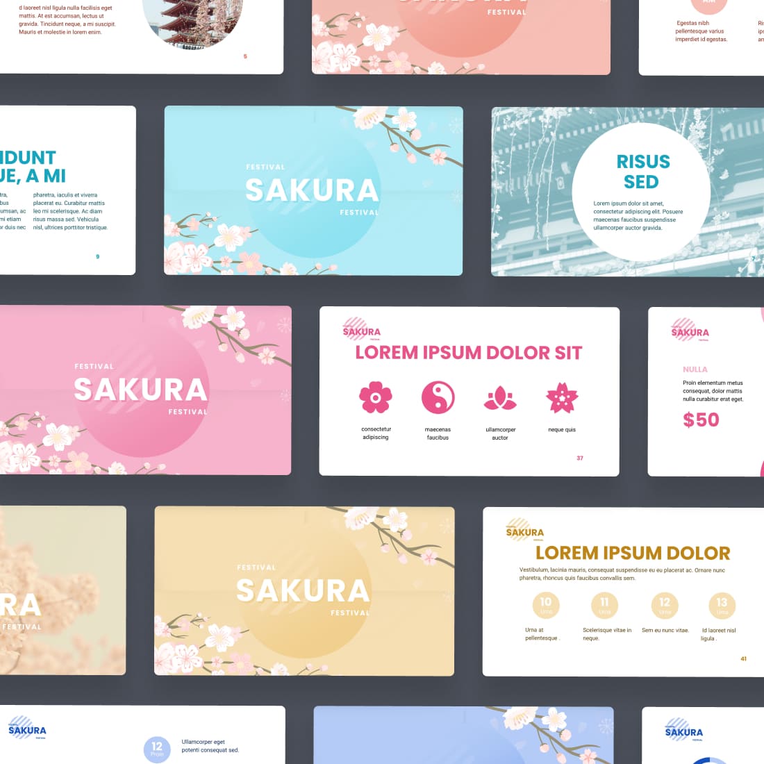 sakura Powerpoint template cover image.