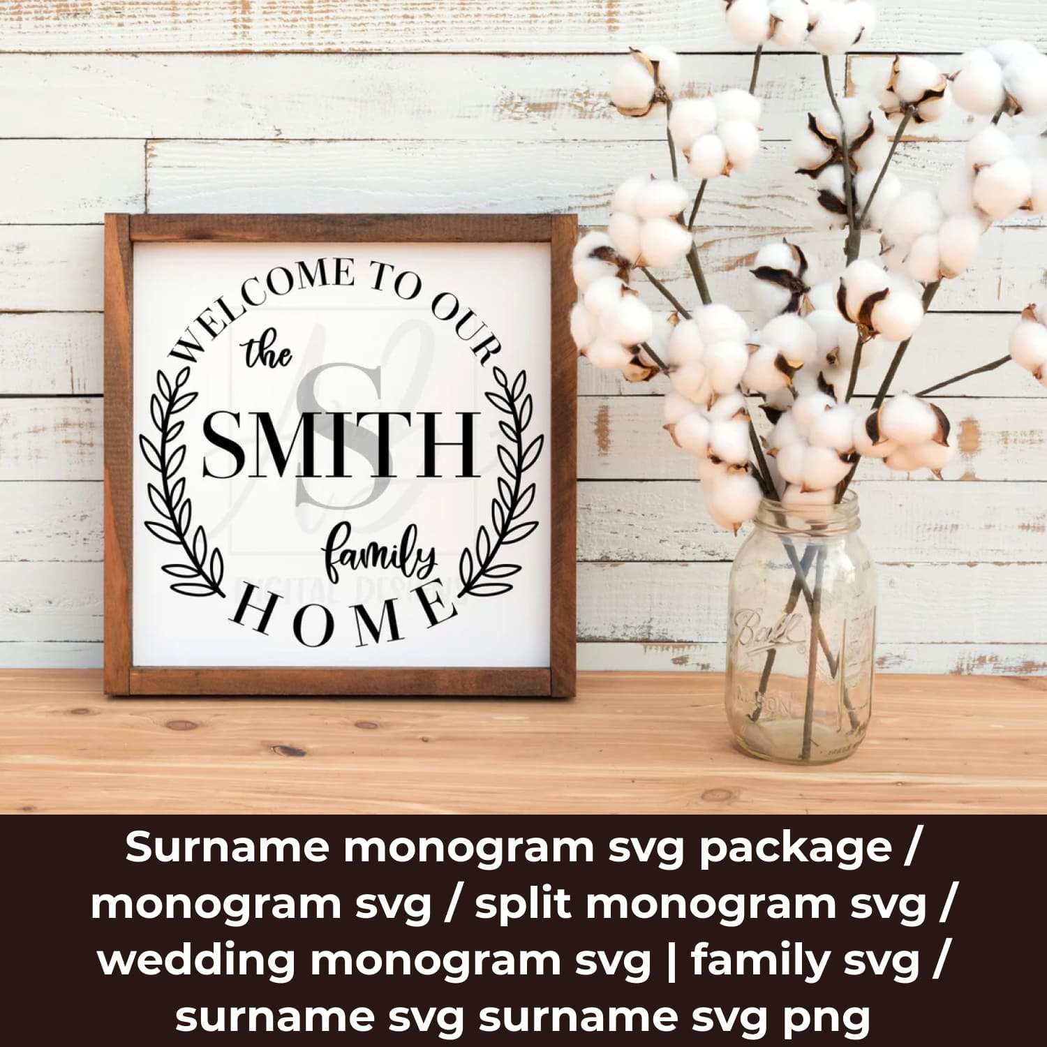 Family Name Monogram SVG Bundle cover.