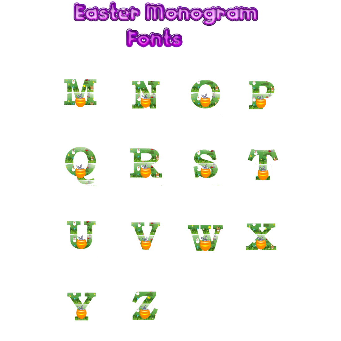 2Easter Monogram ClipArt Font