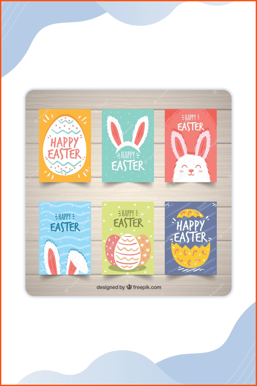 Easter day cards hand drawn style.