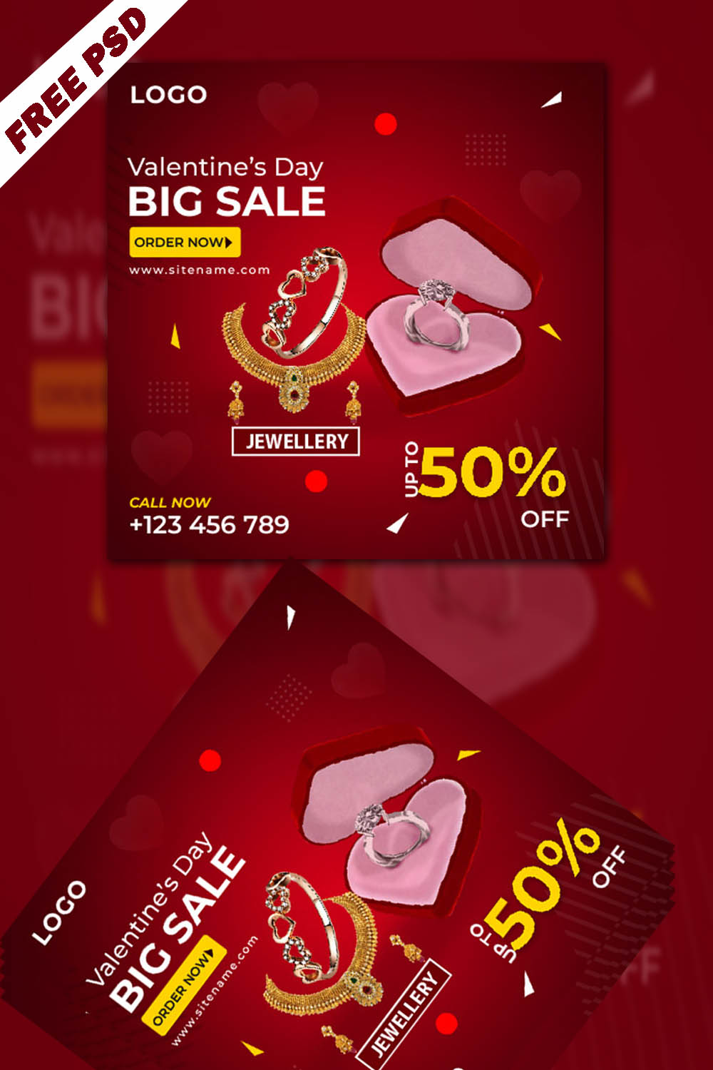 Valentine's Day Offer Sale Poster.